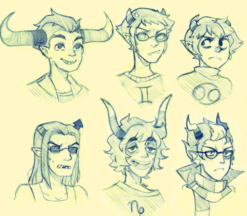kkp-absconds: since people liked the girls so much i drew the boys too??tavros your horns are throwi