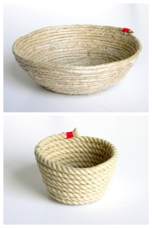 DIY Rope Bowl. This is the easiest tutorial ever that I&rsquo;ve seen for a rope bowl. She uses a bo