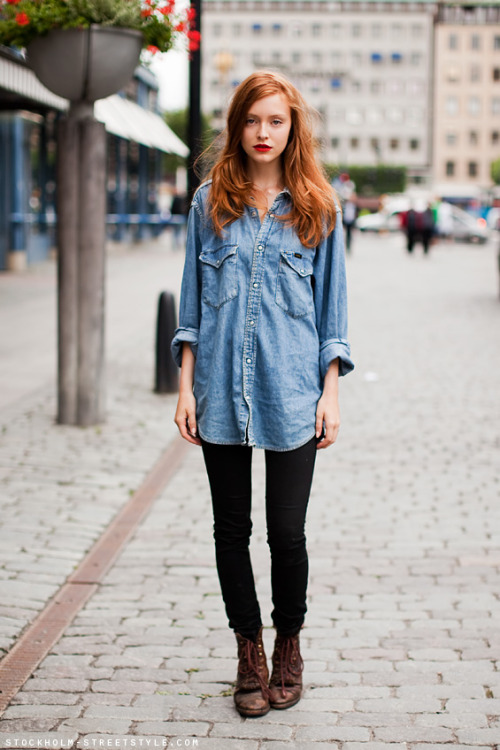 theclotheshorse:  mikaela photographed by stockholm street style 