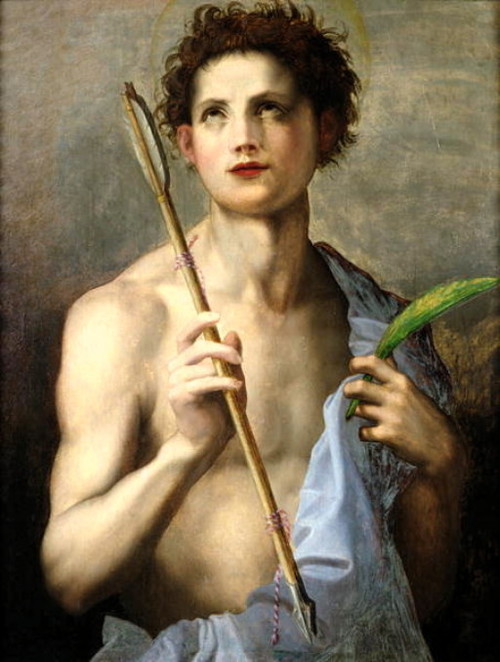 shephaestion:  Saint Sebastian with two Arrows and the Martyr’s Palm // Andrea del Sarto  (c.1530) 
