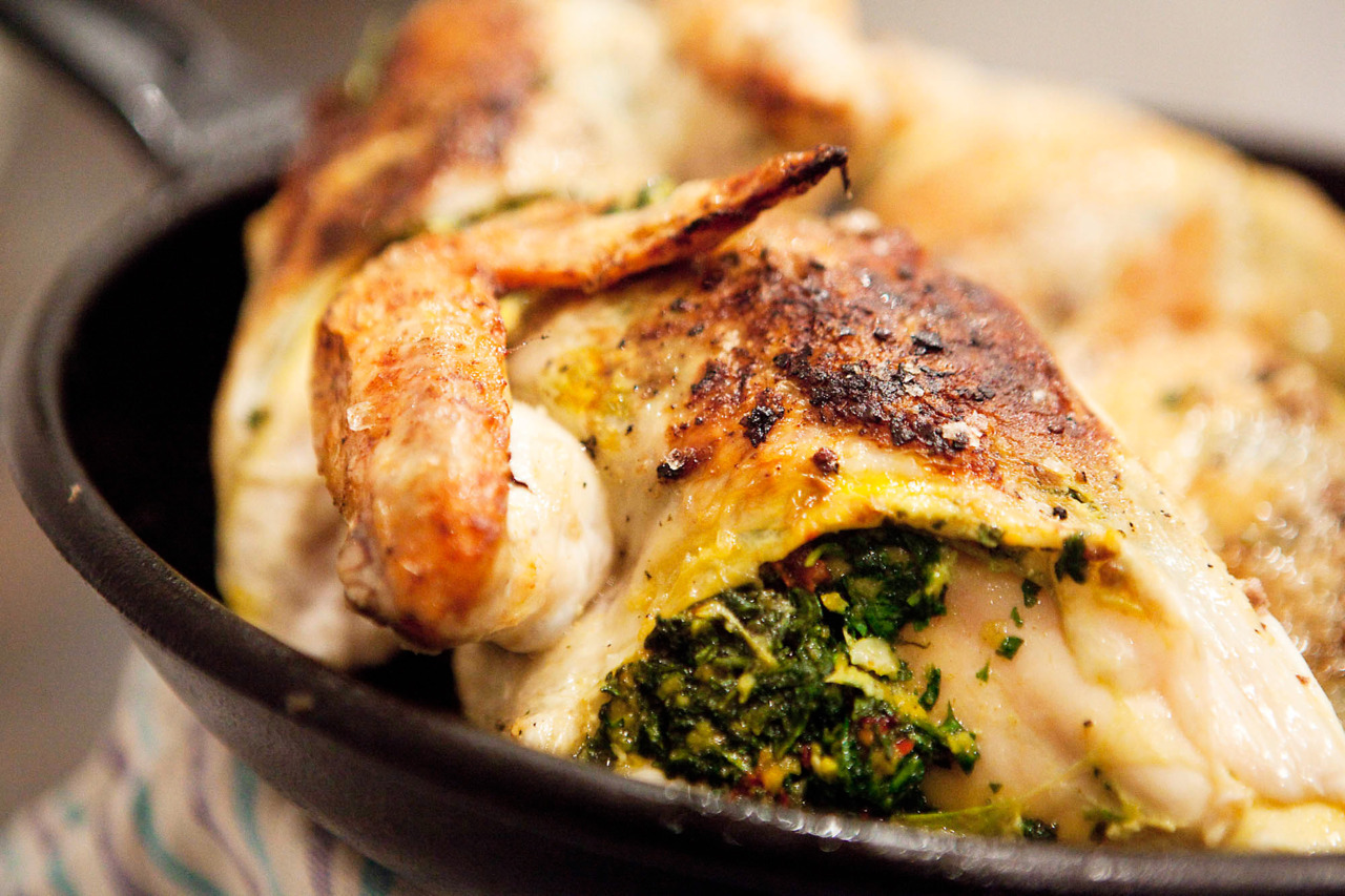 Neil Perry’s Chicken Stuffed with Garlic and Coriander
Make this dish. I don’t know what else to say. I did it it once poaching the garlic, and once not (I prefer not), but it’s just incredible. Use real saffron if you can, it makes a big difference....