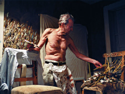 missfolly:  Lucien Freud, Working at Night,