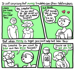 rosalarian:  rosalarian:  Stupid Stupid Money Problems It’s not just romantic relationships. I’ve been on both sides of this with lovers, friends, relatives. It’s not that anyone has overly expensive tastes or is too concerned with money or anything.