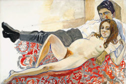 Alice Neel, Pregnant Julie and Algis,1967