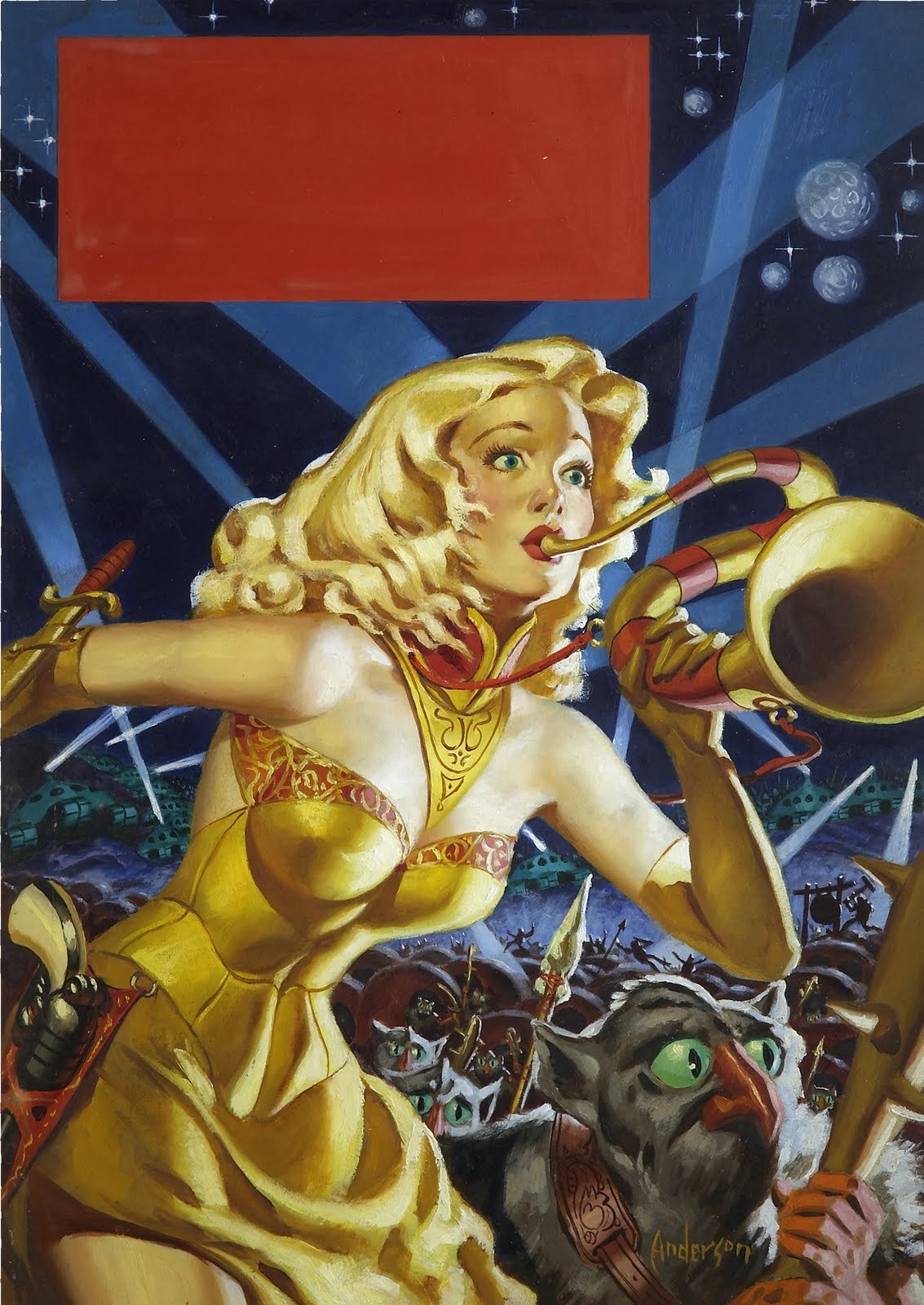 vitazur:  Allen Anderson (American 1908 - 1995). War Maid of Mars, Planet Stories