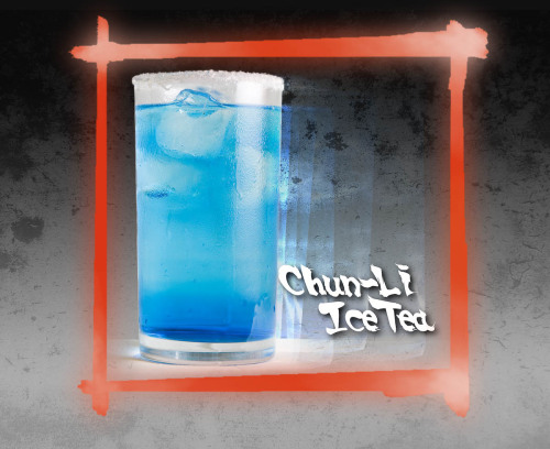 thedrunkenmoogle:  Chun-Li Ice Tea (Street Fighter cocktail) Ingredients:25 ml Jasmine Tea infused v