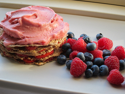 delectabledelight - Strawberry Shortcake Stacked Oatmeal...