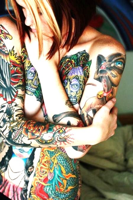 life-is-colourful:  Tattooed lady ;)  adult photos