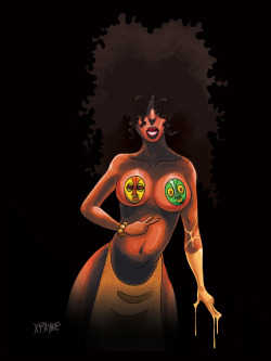 18-15n-77-30w:  muahmuahkia:  Oshun. Yoruban Goddess  who reigns over love, intimacy, beauty, wealth and diplomacy. Lover of honey and the color yellow.  18° 15’ N, 77° 30’ W 
