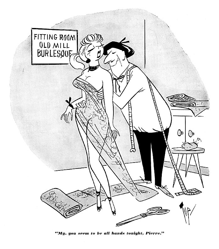   Burlesk cartoon by Bob “Tup” Tupper.. From the pages of the November ‘56