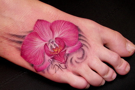 Orchid flower tattoo