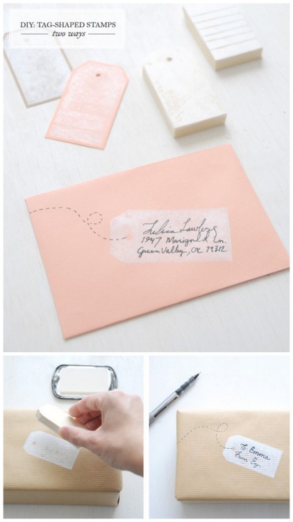 DIY Tag Stamps. Finally a versatile stamp that I can use over and over again. Two different tutorial