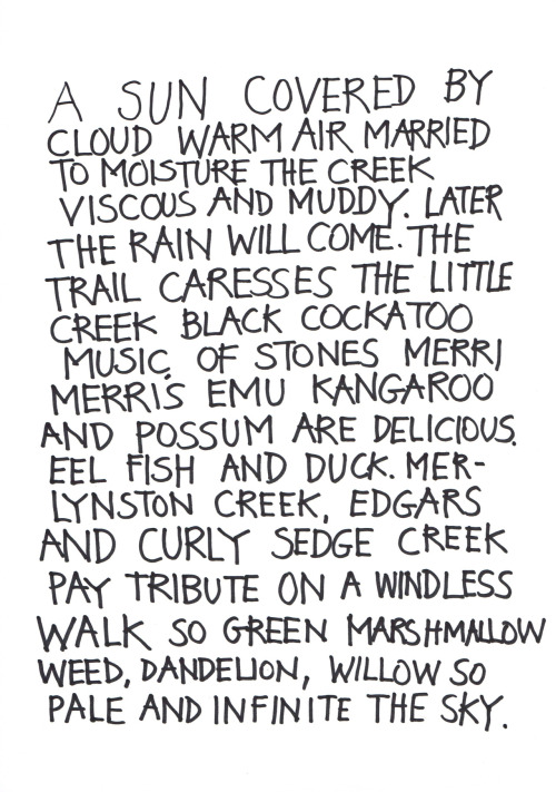 MUSIC OF STONES
Every day I walk along the Merri Creek and the other day it was very overcast and Murky. I wanted to create a small publication by way of artistic response to my sensations as I do the walk. Here is the poem i wrote, that is the...