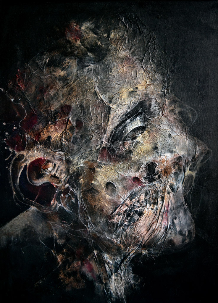 ericlacombe:  MF011Acrylic + Paper + Ink + Posca | Canvas70 x 50 cm 