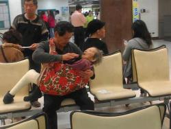  He is her son. He is taking care of his mom, just like how she did when he was younger. It’s so cute and sad at the same time. I get really sad when I see elderly people like this. As we’re growing up, sometimes we don’t realize that our parents