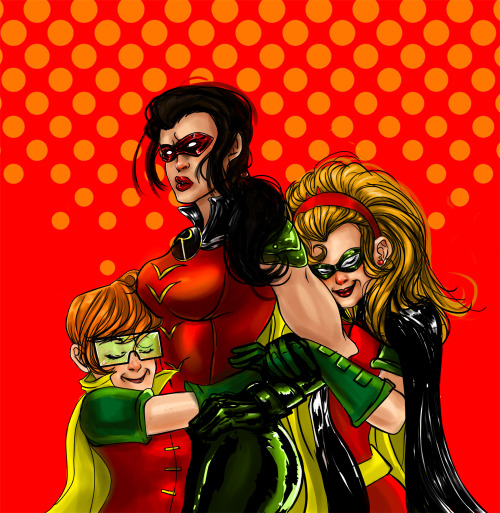 quipquipquip:Unlike their male counterparts, the girl Robins are full of hugs.Maybe that is the real