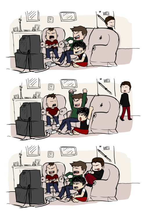 indiearsonist:Klaine Week Day 3: Missed MomentsVideo GamesPuck: “Aw, c’mon guys! This isn’t fair!”Fi