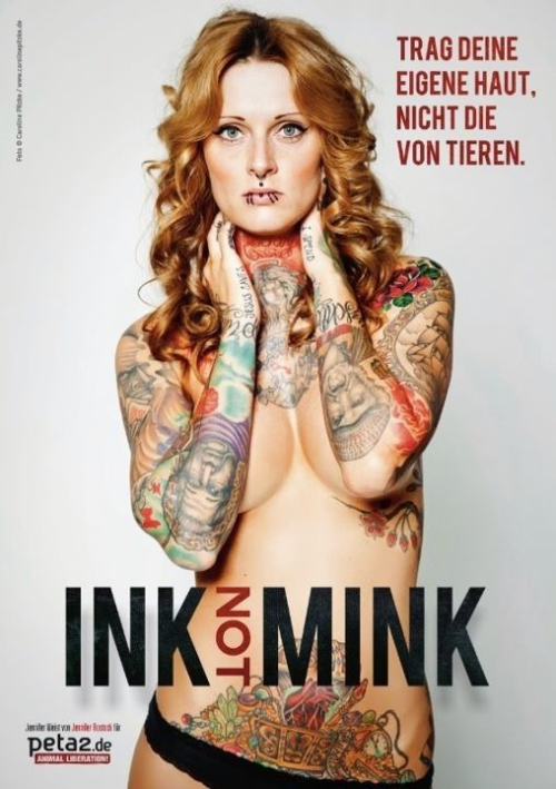 Jennifer Weist from Jennifer Rostock for Peta. http://piercingprincess.tumblr.com/