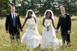anatomicalbits:  thatangryblackgrrrl:  evil-john-watson:   abracadabri: jello404:  Twin sisters marrying twin borthers. The big question is..when they both have kids..will their children look exactly alike? Lol This is adorable.  Cutest thing I’ve ever