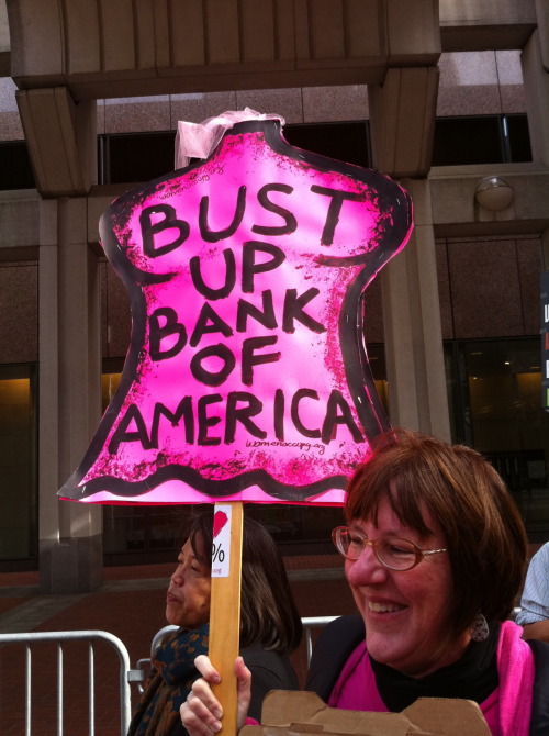 Watch this video by The Real News of creative protests of Bank of America on International Women&rsq