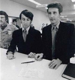 comingoutjournal:  Jack Baker and James Michael McConnell apply for a marriage license in Minneapolis, Minnesota, 18 May 1970. They were the first American same-sex couple to seek a marriage license and the first such couple to establish a legal relations