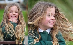 thedailywhat:  Child’s First Haircut of the Day: Five-year-old Rean Carter of Sunderland is being compelled to get his very first haircut by kids at school who refuse to quit taunting him for “looking like a girl.” According to Rean’s mum, Leeanne