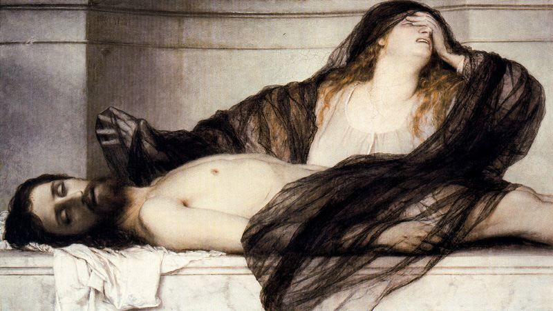 rhaegartargaryen:  Arnold Böcklin | The Lamentations of Mary Magdalene on the body