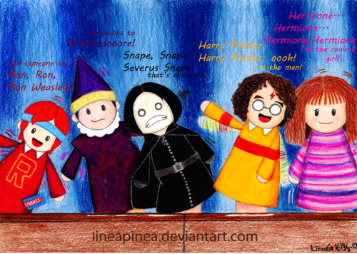 lineapinea: “A Very Potter Sequel” characters as puppets from “Potter Puppet Pals: