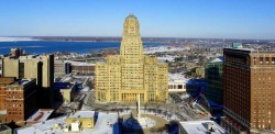 buffaloblog:  The top of Buffalo’s City Hall up close.