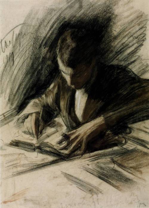 Boris Pastenak writing, 1919 by Leonid Pasternak