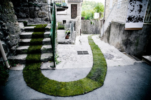 Gaelle Villedary’s Tapis Rouge: a grass carpet installation