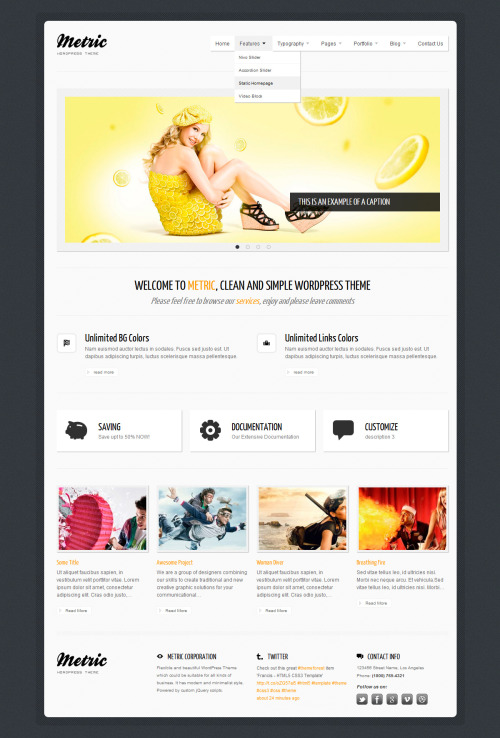 METRIC – Premium WordPress ThemePowerful WordPress theme designed in a clean and minimalistic style.