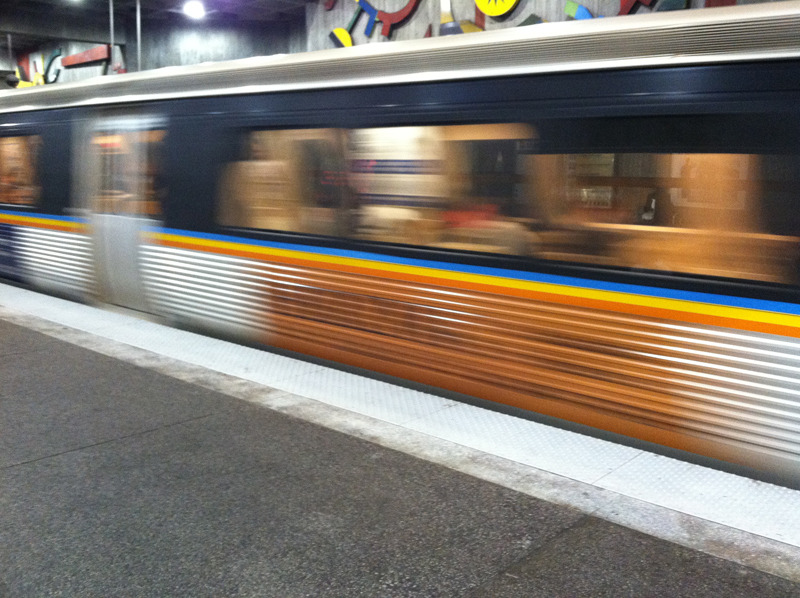 For March 11th, here is the marta train in atlanta coming to the station. (I always see these pictures so I had to take one while I was there!)