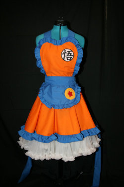 awesomezani:  darlingarmy:  Dragonball Z Goku Apron Pinafore with Mini-Apron   