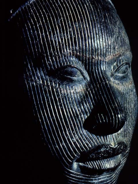 nubianbrothaz:  DarkLight*..*   Head, Yoruba, Pavement Period, Ife, Nigeria, 12th-15th Century. Zinc Brass.  