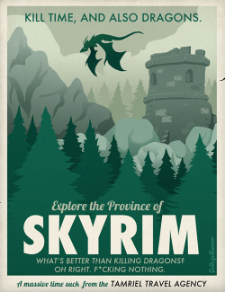 iventuredfromminecraftia:  justinrampage:  Travel posters are great and all, but why go to a far off land when you can be lazy!? Caldwell Tanner’s group of such posters caters to us online junkies. Blasting around on the internet, video games, at home