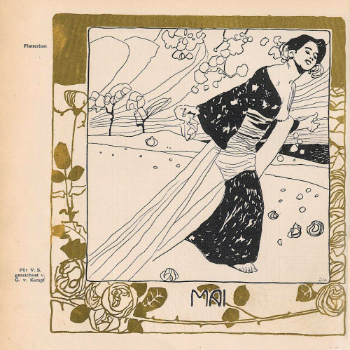 fuckyeahvintageillustration:  Art nouveau calender published in ‘Ver Sacrum’ magazine, illustrated by various artists including Gustav Klimt and Koloman Moser. Source 