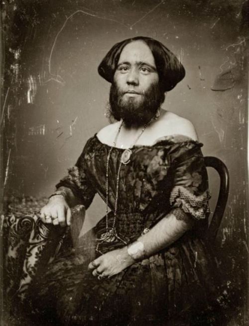 tuesday-johnson: ca. 1853, [daguerreotype portrait of Josephine Clofullia, P.T. Barnum’s &ldqu