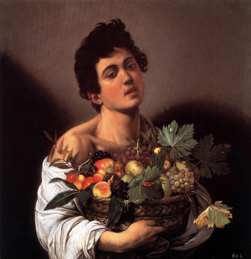 historyofbaroqueart: Boy with a Basket of Fruit by Caravaggio Date: 1593