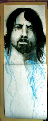 2 meter Dave Grohl painting, took me one evening. Another portrait practice.