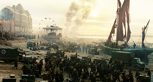 filmtrivia:  Shooting the five minute Dunkirk beach scene was arguably the toughest portion of shooting. The shooting schedule dictated that the scene must be completed in two days, because the crew has limited time with the 1,000 extras. However the