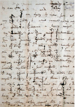 mirroir:  Charles DARWIN. Cross writing (technique