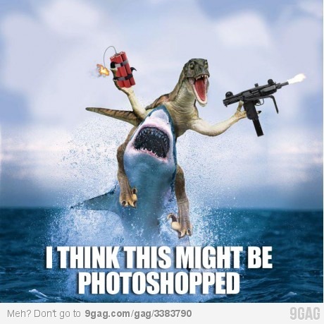 9gag:  If you look closer you can see that the uzi is photoshopped 