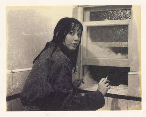 the-overlook-hotel:  Continuity Polaroid of actress Shelley Duvall on the Apartment Bathroom set of The Shining. 