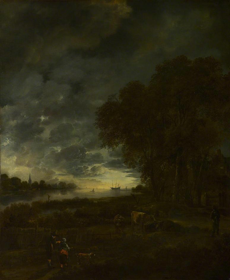 thorsteinulf:  Aert van der Neer - A Landscape with a River at Evening (c.1650) 