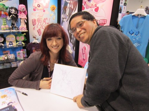Meeting Lauren Faust at Wonder Con 2012 (Anaheim, CA.) There was a delay because she was stuck in traffic in rainy weather. While we waited, they handed out free Milky Way and the Galaxy Girls books. I couldn’t find any more words to say! I was