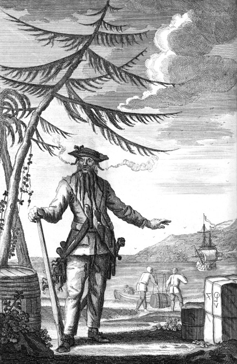 Blackbeard, a famous American Pirate in the early 1700s.