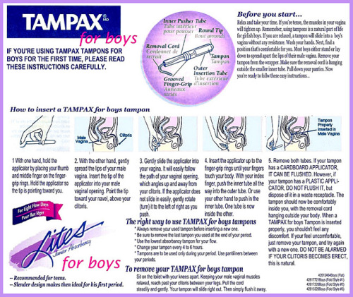 sissymelissa03:  Here are some step by step instructions for how to use a tampon correctly :)  OMG! I didnt realize that they are for boys toooo!!! Mmmm sounds nice to try them but I definitevely need pads for my clitty rather than my pussy :s