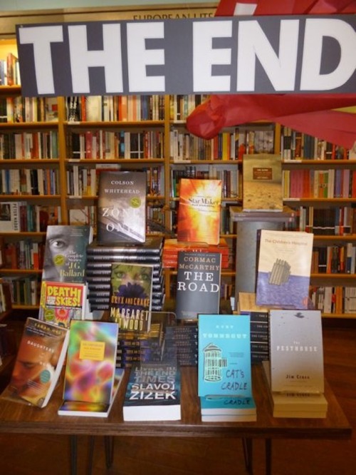 This is the end. My only friend, the end. Or, maybe it’s just an awesome book display at McNal