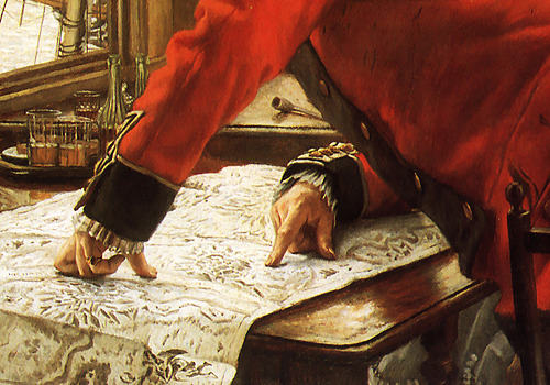 wycherley:  James Tissot (1836-1902): An Interesting Story (detail), c. 1872 